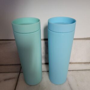 NEW STRATA Acrylic Tumbler Matte Pastel Blue & Green 16oz Set of 2